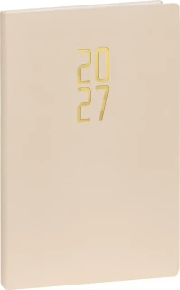 NOTIQUE Týdenní diář Ponza 2027, béžový, 15 x 21 cm