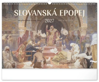 NOTIQUE Nástěnný kalendář Slovanská epopej – Alfons Mucha 2027, 48 x 33 cm
