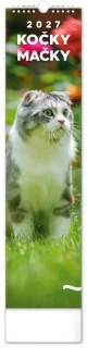 NOTIQUE Nástěnný kalendář Kočky 2027, 12 x 48 cm