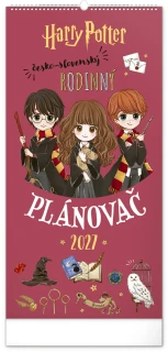 NOTIQUE Nástěnný kalendář Rodinný plánovací Harry Potter 2027, 21 x 42 cm