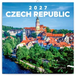NOTIQUE Poznámkový kalendář Česká republika  2027, 20 x 20 cm