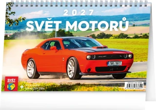 NOTIQUE Stolní kalendář Svět motorů 2027, 23,1 x 14,5 cm