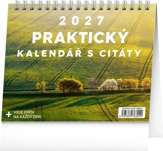 NOTIQUE Stolní kalendář Praktický kalendář s citáty 2027, 16,5 x 13 cm