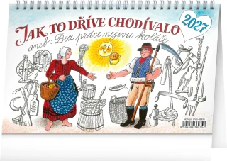 NOTIQUE Stolní kalendář Jak to dříve chodívalo... 2027 – Kamila Skopová, 23,1 x 14,5 cm