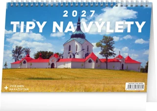 NOTIQUE Stolní kalendář Tipy na výlety 2027, 23,1 x 14,5 cm