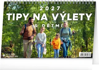 NOTIQUE Stolní kalendář Tipy na výlety s dětmi 2027, 23,1 x 14,5 cm