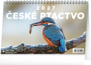 NOTIQUE Stolní kalendář České ptactvo 2027, 23,1 x 14,5 cm