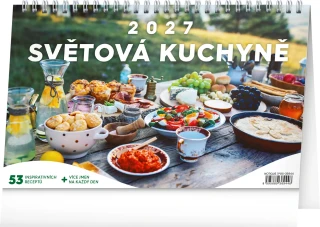 NOTIQUE Stolní kalendář Světová kuchyně 2027, 23,1 x 14,5 cm