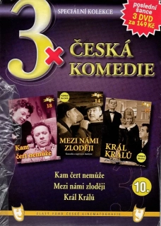 3x Česká komedie 10 (Kam čert nemůže, Mezi námi zloději, Král králů) 3DVD
